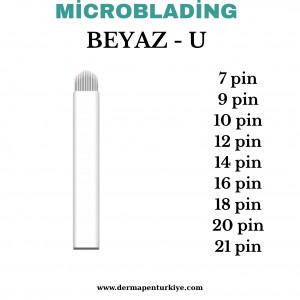 BEYAZ U Micoblading Kalıcı Makyaj İğneleri